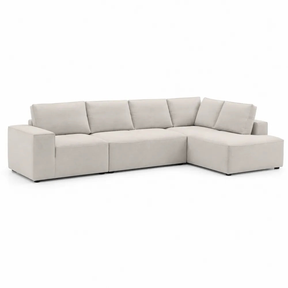 Ecksofa Beige Mikrofaser 350x200x90 cm
