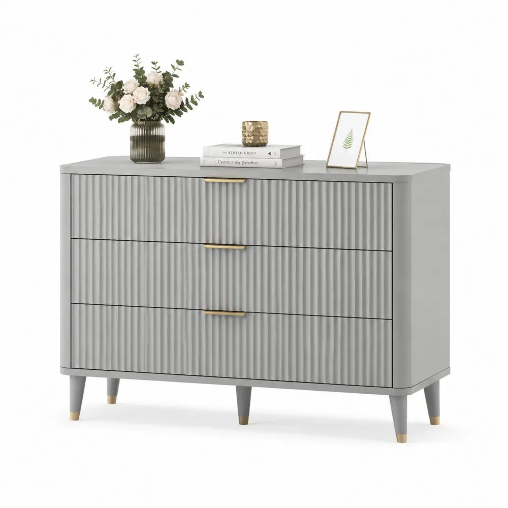 Kommode Grau MDF-Holz 90cm