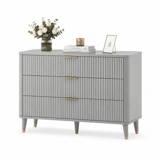 Kommode Grau MDF-Holz 90cm