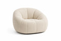Runder Loungesessel aus Bouclé-Stoff Beige