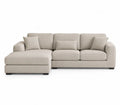 Ecksofa Beige Textil L-Form 260cm x 160cm