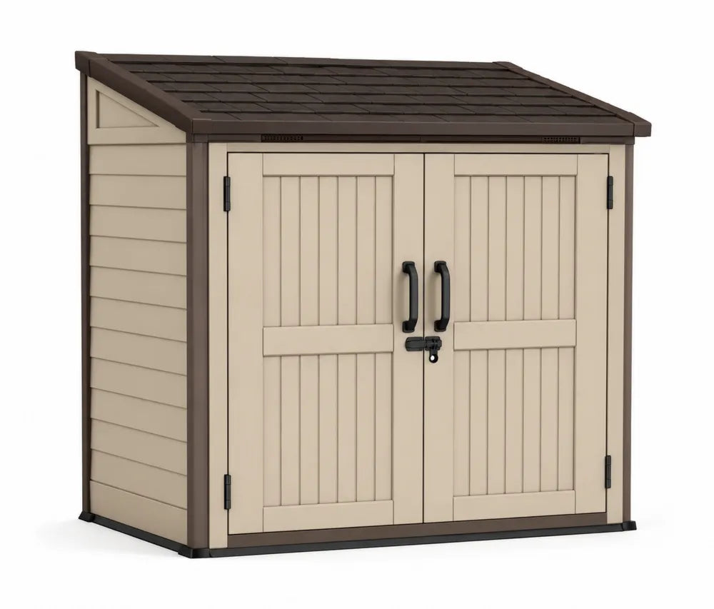 Garten-Aufbewahrungsschuppen Polypropylen Beige/Braun 180 x 110 x 140 cm