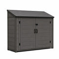Gartenschrank Kunststoff Grau mit Metallriegel 140x82x120 cm