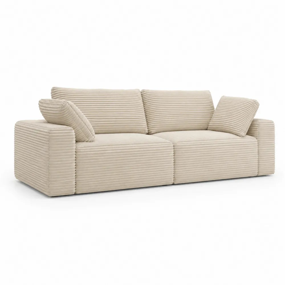 Beiges 3-Sitzer Sofa aus Cordstoff