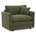 Cordsofa Olivgrün mit Kissen, Breite 120 cm